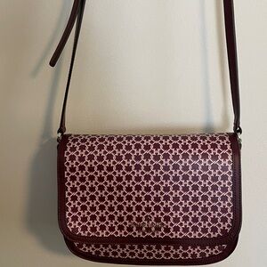 Kate Spade Maroon, Spade Patterned Crossbody Bag, Like New, Used Only One Time